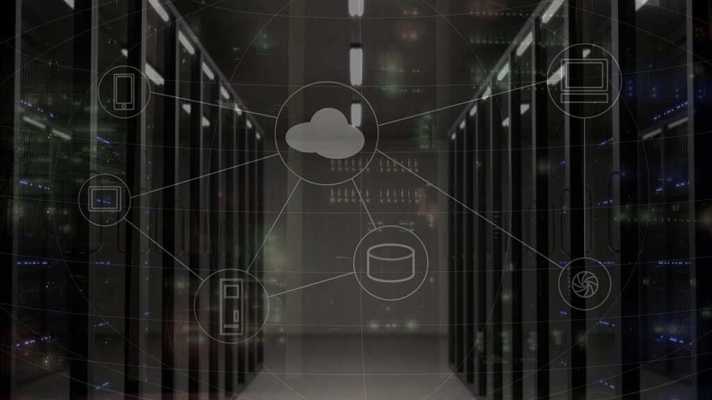Services network, server, system, infrastructure, managed services, connection, computer, cloud, gray computer, gray laptop, network, network, server, server, server, server, server